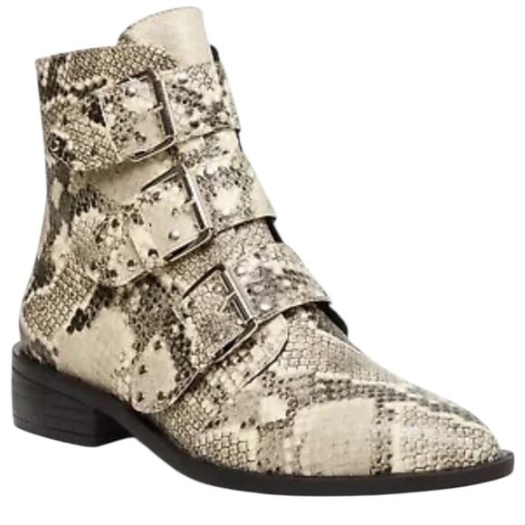 NWOT Steven Women's Hazan Snakeskin Booties - Sz 8 - Picture 1 of 8